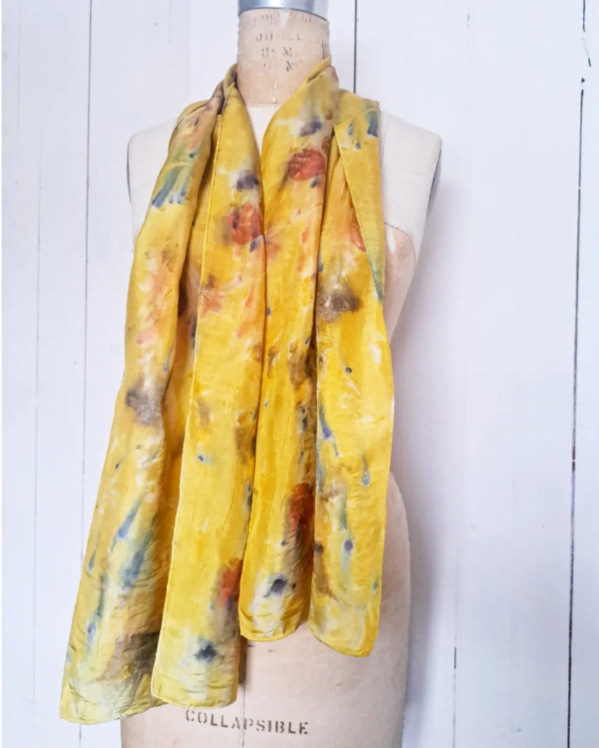 FLORA - foulard de soie, teinture végétale