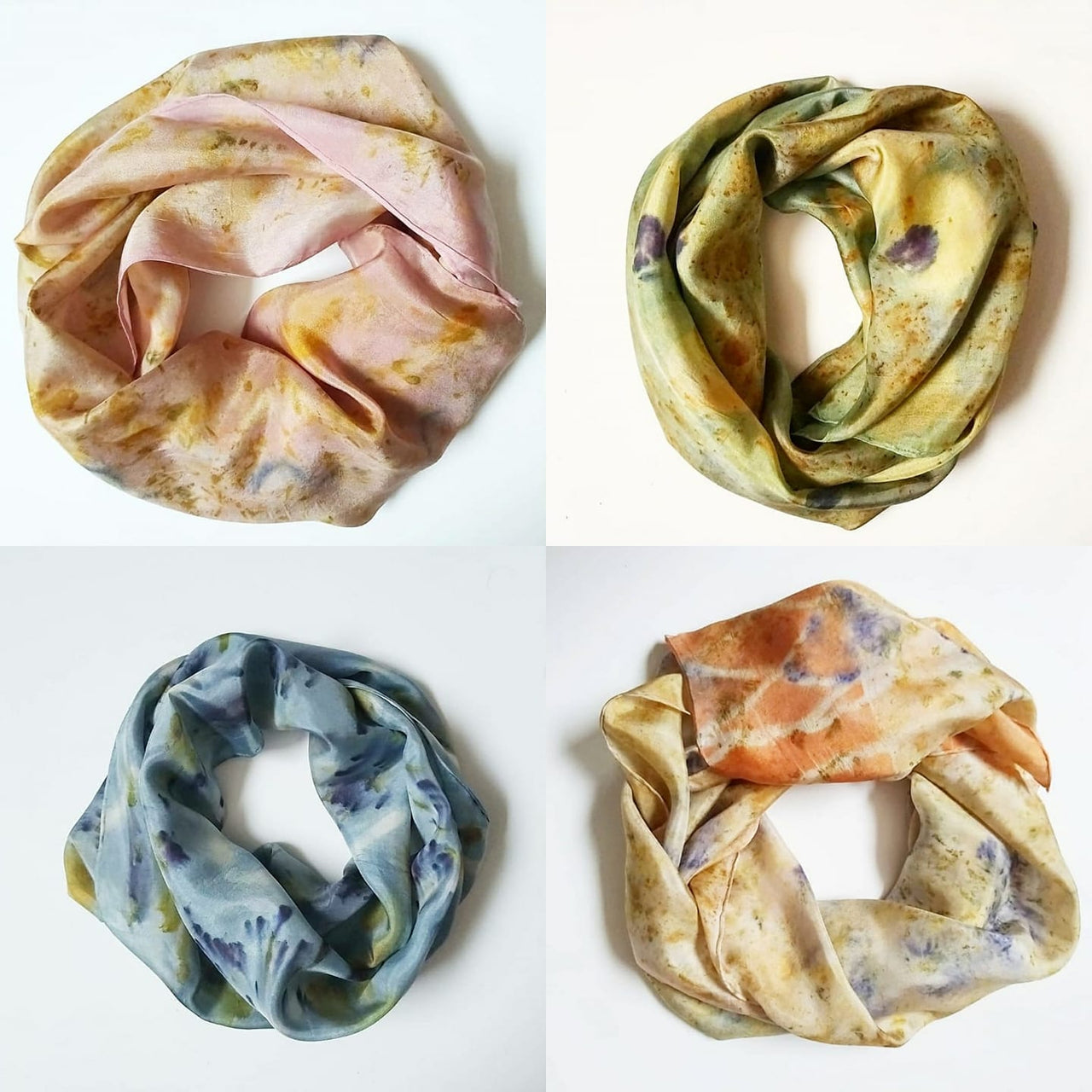 Teinture d'un foulard de soie avec des impressions botanique avec Dahlia Milon