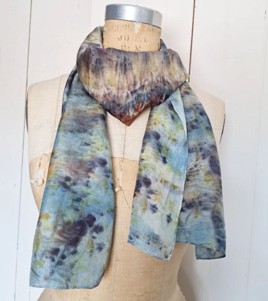 FLORA - foulard de soie, teinture végétale